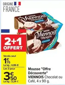 Carrefour Drive Mousse offre découverte chocolat ou café offre