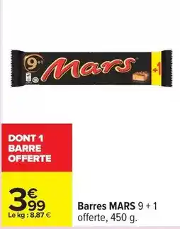 Carrefour Drive Mars - barres offre