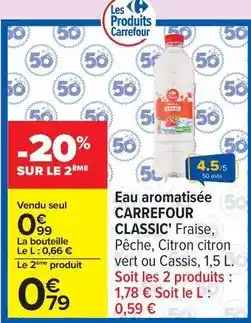 Carrefour Drive Carrefour - eau aromatisée classic' offre