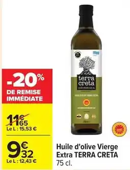 Carrefour Drive Terra creta - huile d'olive vierge extra offre