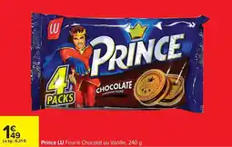 Carrefour Drive U - prince lu fourré chocolat ou vanille offre