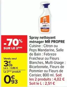 Carrefour Drive Mr propre - spray nettoyant ménager offre