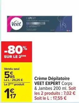 Carrefour Drive Veet - crème dépilatoire offre