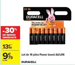 Carrefour Drive Duracell - lot de 16 piles power boost aa/lr6 offre