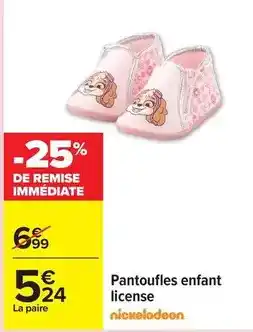 Carrefour Drive Nickelodeon - pantoufles enfant license offre