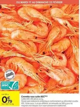 Carrefour Drive Aqua - crevette rose cuite asc offre
