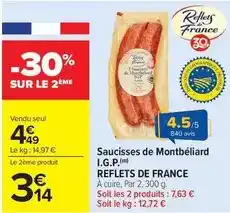 Carrefour Drive Reflets de france - saucisses de montbéliard i.g.p offre
