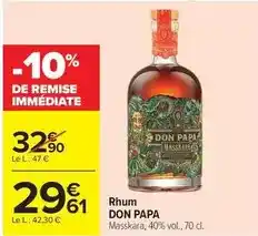 Carrefour Drive Don papa - rhum offre