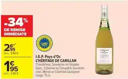 Carrefour Drive Heritage - i.g.p. pays d'oc offre