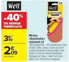 Carrefour Drive Ibiza - mi-bas elastivoilerésistant x2 offre