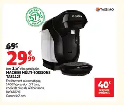 Auchan Supermarché TASSIMO Machine multi-boissons TAS112E offre