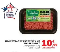 U Express DABIA Haché vrac pur boeuf 15% mg halal offre