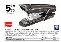 Hyperburo MAPED Agrafeuse de poche advanced half strip offre