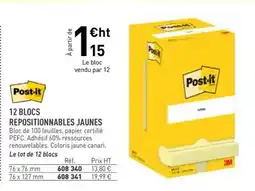 Hyperburo POST-IT Repositionnables jaunes offre