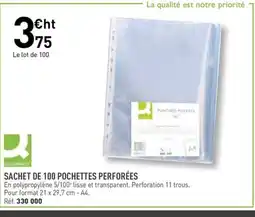 Hyperburo Sachet de 100 pochettes perforées offre