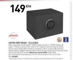 Hyperburo PHOENIX Coffre-fort dream - 15,5 litres offre