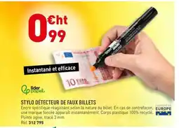 Hyperburo Stylo détecteur de faux billets offre
