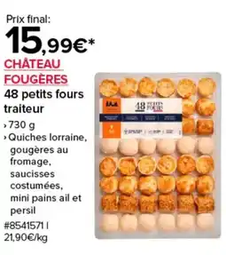 Costco CHÂTEAU FOUGÈRES 48 petits fours traiteur offre