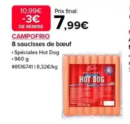 Costco CAMPOFRIO 8 saucisses de boeuf offre