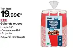 Costco IECO Gobelets rouges offre