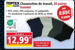 Norma TOPTEX Chaussettes de travail, 20 paires PRO homme offre