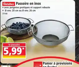 Norma METALTEX Passoire en inox offre