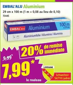 Norma EMBAL'ALU Aluminium offre