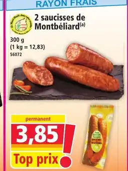 Norma 2 saucisses de Montbéliard offre