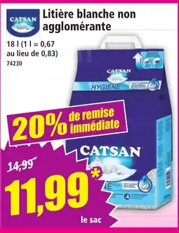 Norma CATSAN Litière blanche non agglomérante offre
