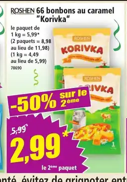 Norma ROSHEN 66 bonbons au caramel Korivka offre