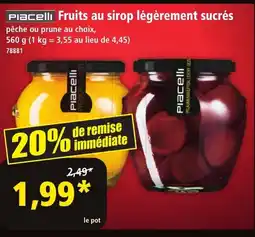 Norma PLACELLI Fruits au sirop légèrement sucrés offre