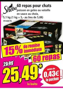 Norma SHEBA 60 repas pour chats offre