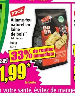 Norma PROF Allume-feu naturel en laine de bois offre