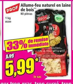 Norma PROF Allume-feu naturel en laine de bois offre