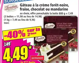 Norma FÜRSTENKLASSE Gâteau à la crème forêt-noire, fraise, chocolat ou mandarine offre