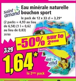 Norma SAINT AMAND Eau minérale naturelle bouchon sport offre