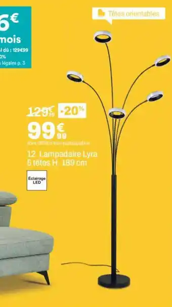 BUT Lampadaire Lyra 5 têtes offre