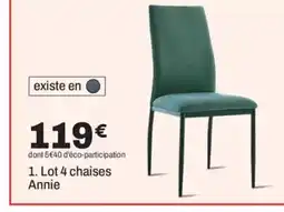 BUT Lot 4 chaises Annie offre