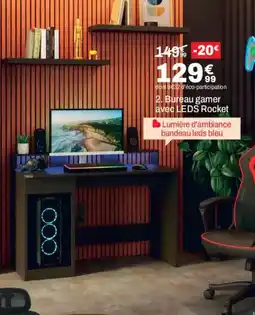 BUT Bureau gamer avec LEDS Rocket offre