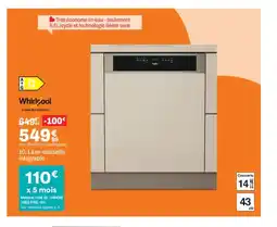 BUT WHIRLPOOL Lave-vaisselle intégrable offre