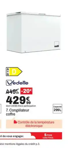 BUT VEDETTE Congélateur coffre offre