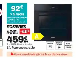 BUT ROSIERES Four encastrable offre