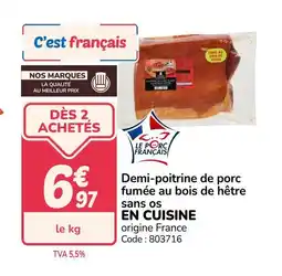 Promocash EN CUISINE Demi-poitrine de porc fumée au bois de hêtre sans os offre