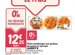 Promocash HARRYS Pains hamburger aux graines de pavot et sarrasin offre