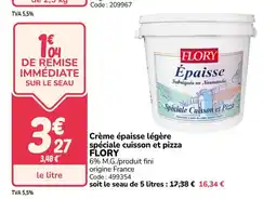 Promocash FLORY Crème épaisse légère spéciale cuisson et pizza offre