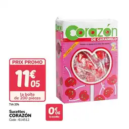 Promocash CORAZÓN Sucettes offre