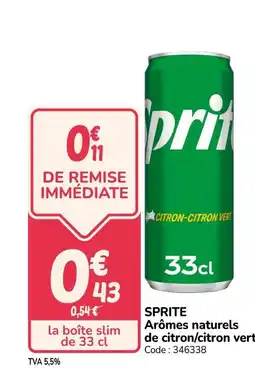 Promocash SPRITE Arômes naturels de citron/citron vert offre