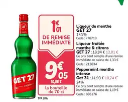 Promocash GET 27 Liqueur de menthe offre