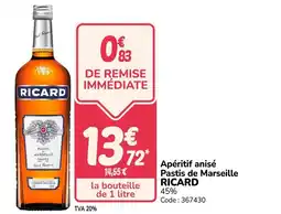 Promocash RICARD Apéritif anisé Pastis de Marseille offre