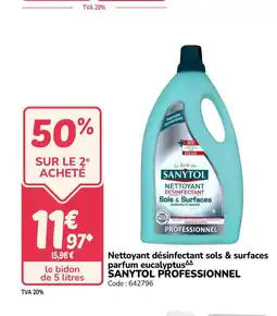 Promocash SANYTOL Nettoyant désinfectant sols & surfaces parfum eucalyptus offre